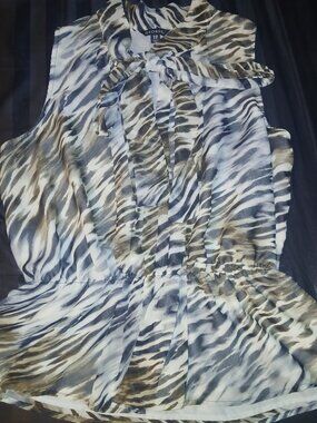 George Animal Print Tank Top with Tie Neckline - Women's XL